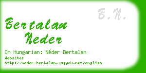 bertalan neder business card