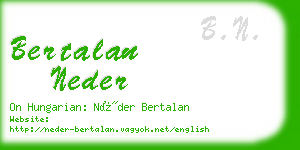 bertalan neder business card